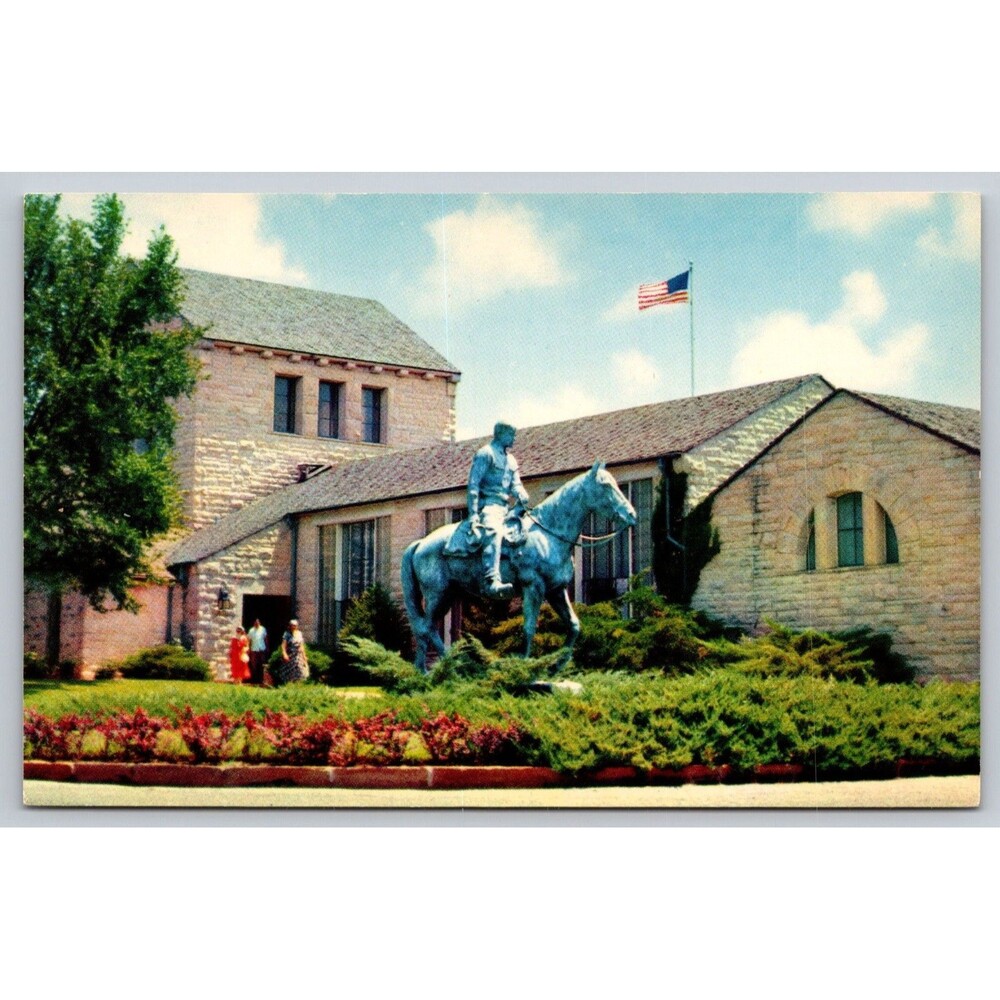 Postcard Oklahoma Claremore Will Rogers Memorial Statue Unposted c1960s Vintage